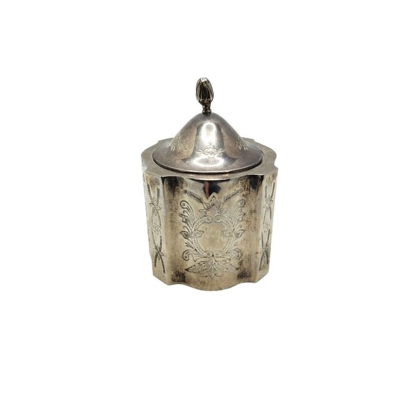 vintage silver plated ornately engraved red velvet lined jewely/trinket box - Picture 2 of 5